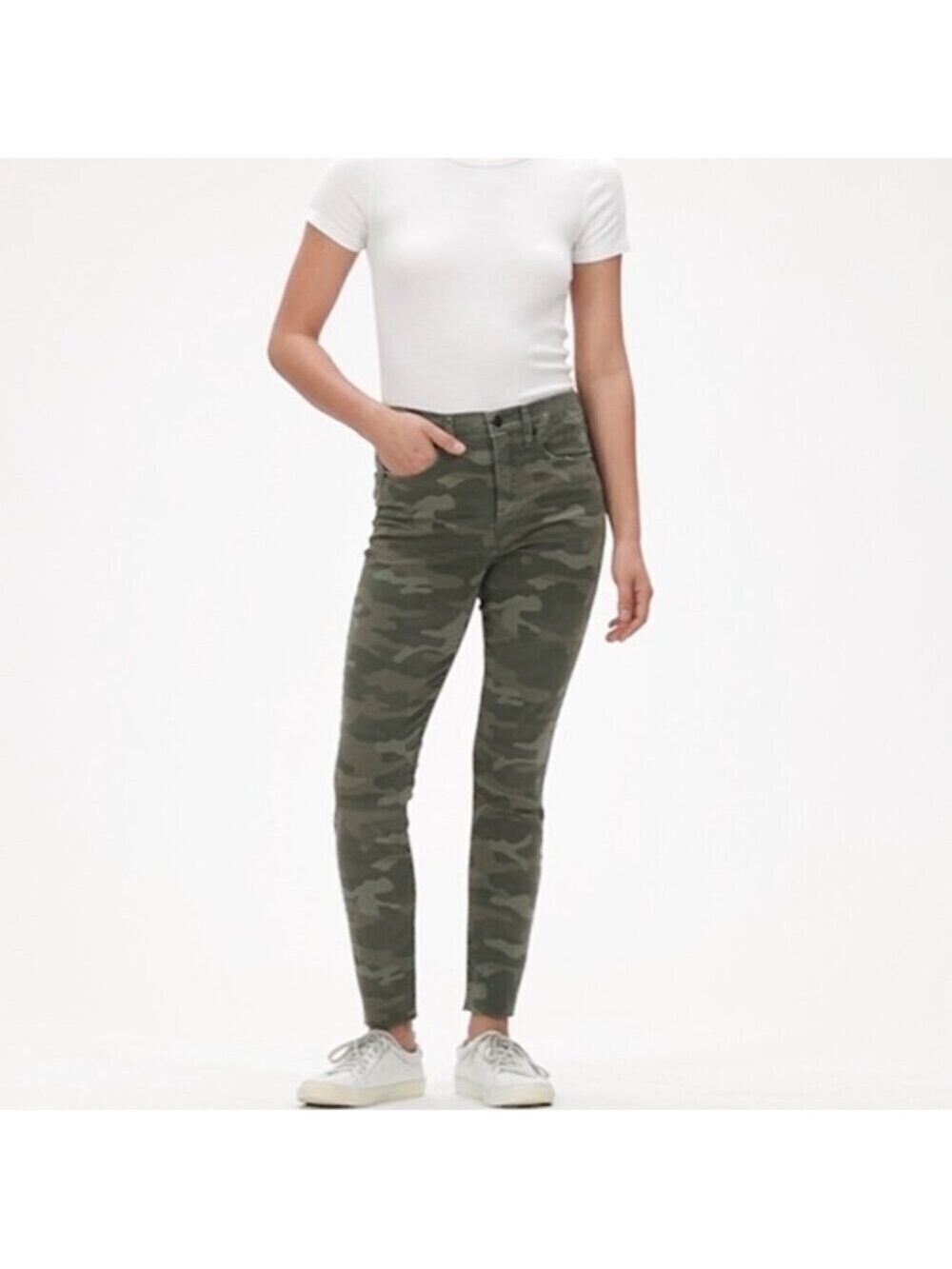 Gap High Rise True Skinny Ankle Jeans in Camo with Secret Smoothing Pockets 28
